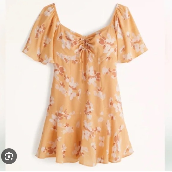 Abercrombie Flutter Sleeve Keyhole Mini Dress - Picture 1 of 3